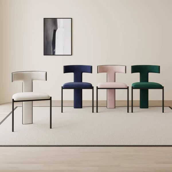 Italian Dining Chairs High-end Design Light Luxury Minimalist Coffee Shop Solid Wood Dining Table Chairs