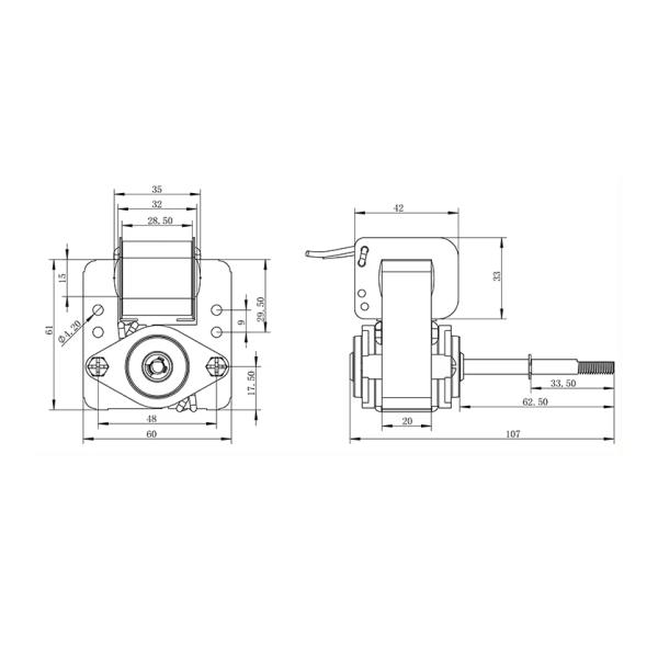 Moteur de ventilateur électrique 55W 2700RPM 0,39A 230V 50Hz utilisé dans les ventilateurs muraux