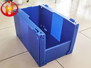 Blue Stackable Strong Polypropylene Corrugated Plastic Bin Fireproof
