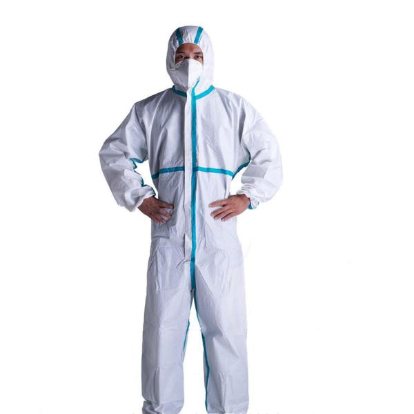 Microporous Safety Disposable Protective Coveralls / Isolation Suit CE FDA Approved