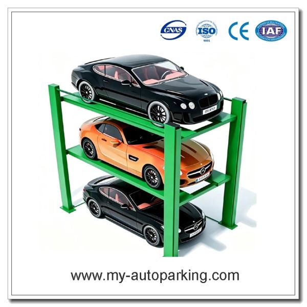 Triple Deck 4 Post Parking Lift Compatible With SUV And Ordinary Sedan China Manufacturer