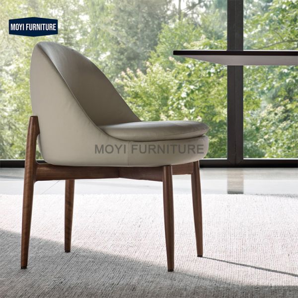 Dining Room Furniture Wood Leg Dining Chair Fabric Seat and Back Contemporary Seating Options