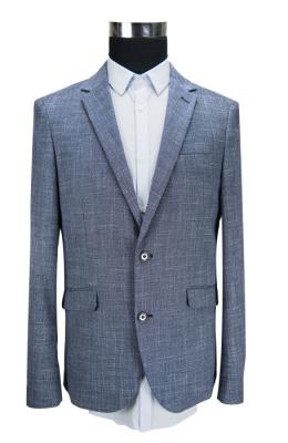 Worsted Fabric Mens Slim Fit Tailored Casual Suit Blazer Jacket Navy Mix
