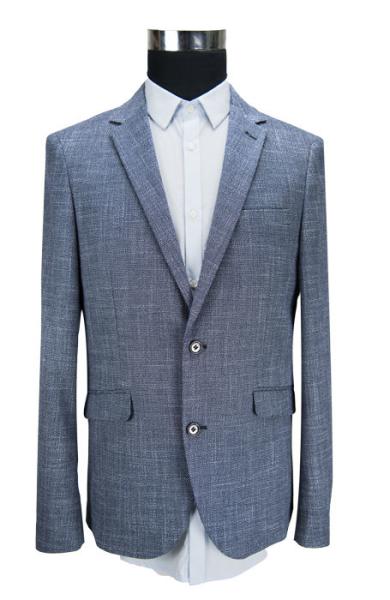 Worsted Fabric Mens Slim Fit Tailored Casual Suit Blazer Jacket Navy Mix