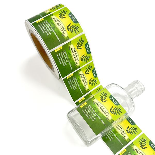 Waterproof Matte White Vinyl Bottle Sticker Logo Self Adhesive Body Skin Care Printing Clear Label Sticker Factory
