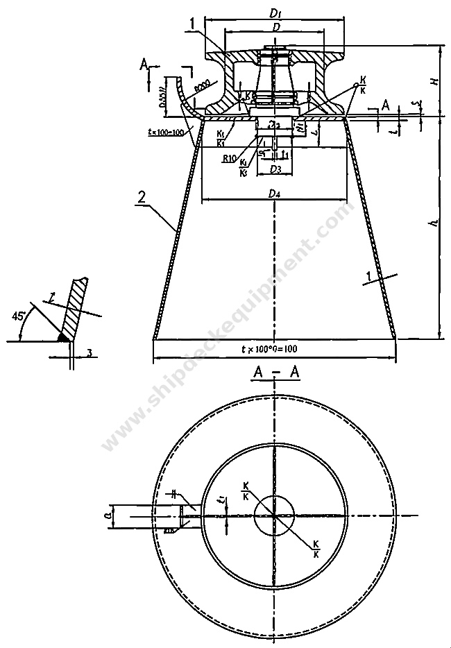 Single-Roller Pedestal Fairlead with Cleat | Ship Mooring and Towing Line Guide (CB/T 436 Type B)