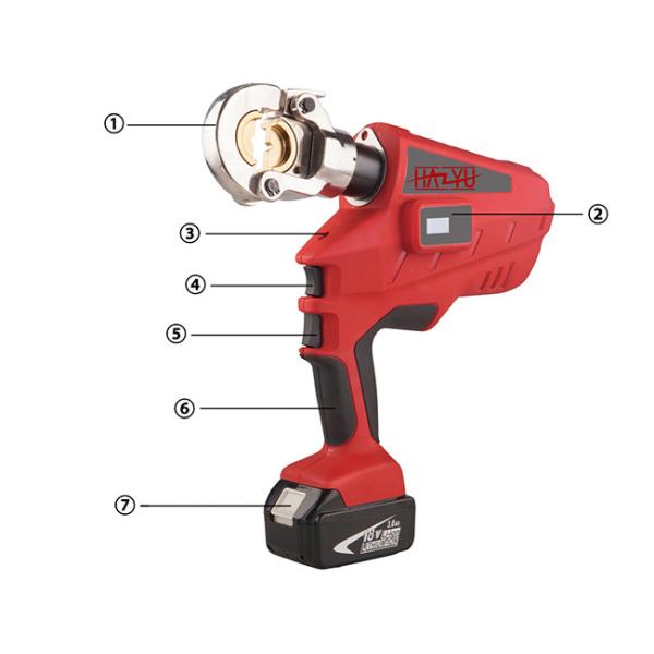 Lineman Tools 60KN Portable Electric Battery Crimping Tool for Cable
