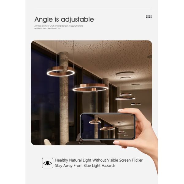 Mito sospeso chandelier Nordic Led Dimmable ring light staircase lamp (WH-NC-134)