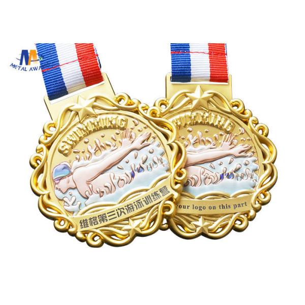 Colorful Printing 65×4MM Sports Award Medals And Ribbons