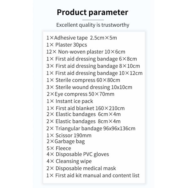 Customized Velcro Patch Emergency Medical Kit OEM 23cm  First Aid Kits For Businesses