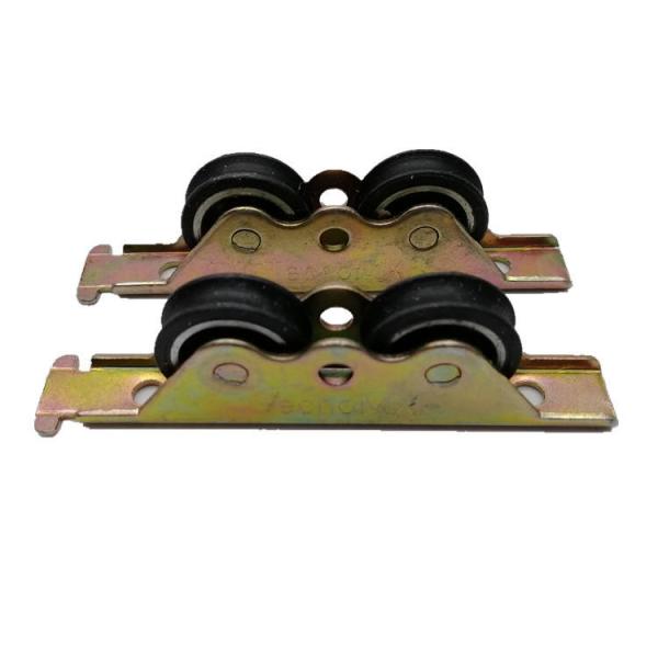 Carretillas Durable Steel Sliding Door Wheels with Iron Housing and Double Nylon Wheels