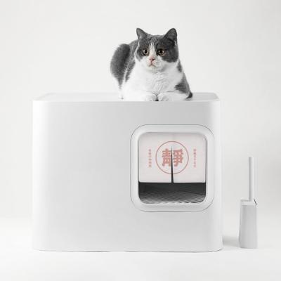 Compact Cat Litter Box Rectangular Shape Space Saving Litter Box