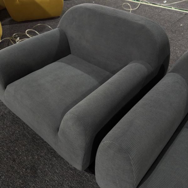 Modern Single Person Reclining Square Leisure Sofa Chair with Sponge Fabric Compressed Sofa for Living Room & Bedroom Villa Use