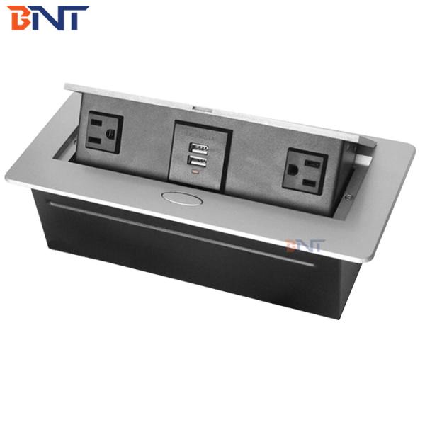 pud tabletop mount 2-gang universal power cube socket with usb charge for office table