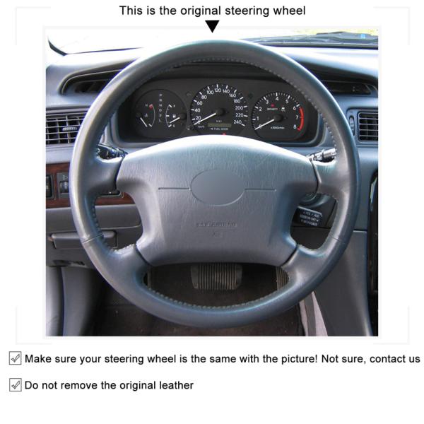 Custom Hand Sewing Black Suede Steering Wheel Cover for Toyota 4Runner Camry Corolla Sienna Tundra 1997 1998 1999 2000