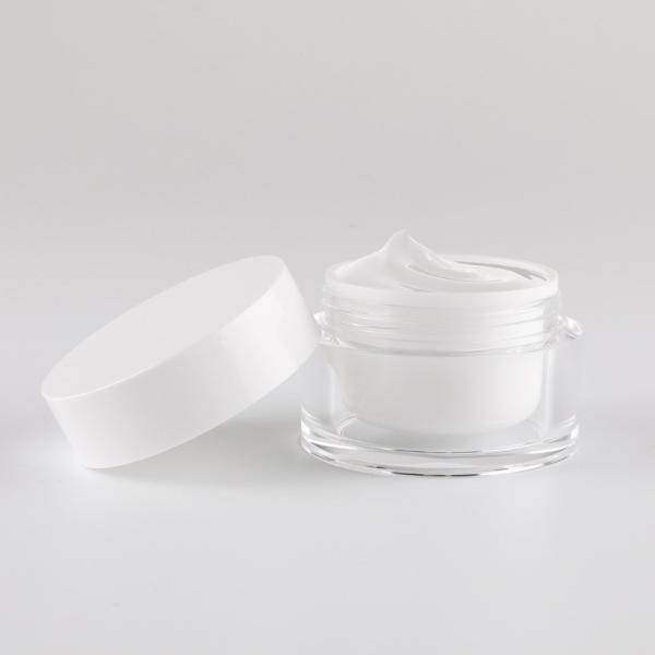 White Plastic Screw Caps Empty Cosmetic Jars 30g Round Transparent