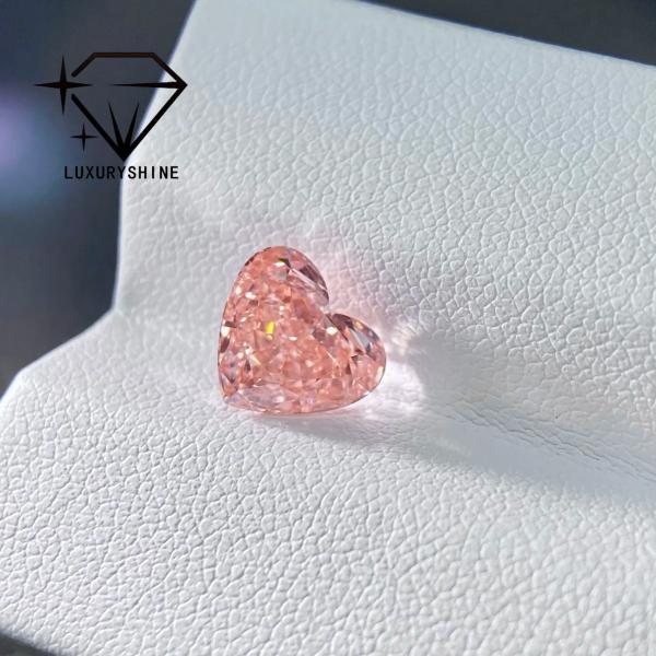 LuxuryShine Pink / Yellow / Green Heart Cut Lab Grown Diamond VVS-VS Real Diamonds & Wedding Jewelry & Customized Jewelry