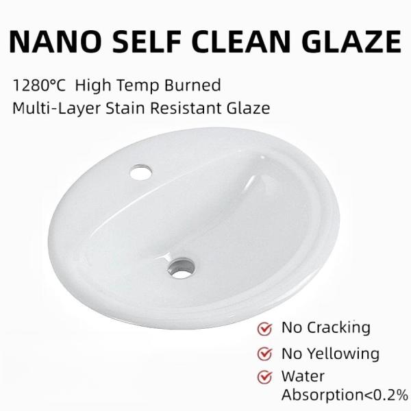 ISO Hotel Oval Semi Inset Basin Undermount Wash Basin Streamlined Surfaces