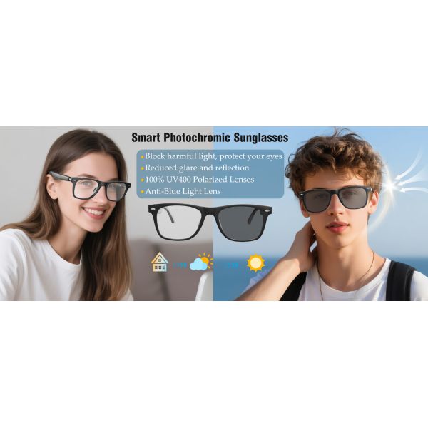 AI Smart Glasses For Men And Women With Chat GPT, Bluetooth Translation Glasses With 164 Languages And Color-Change Lens, Music Playback, Hands-Free Calls, UV & Blue Light Protection