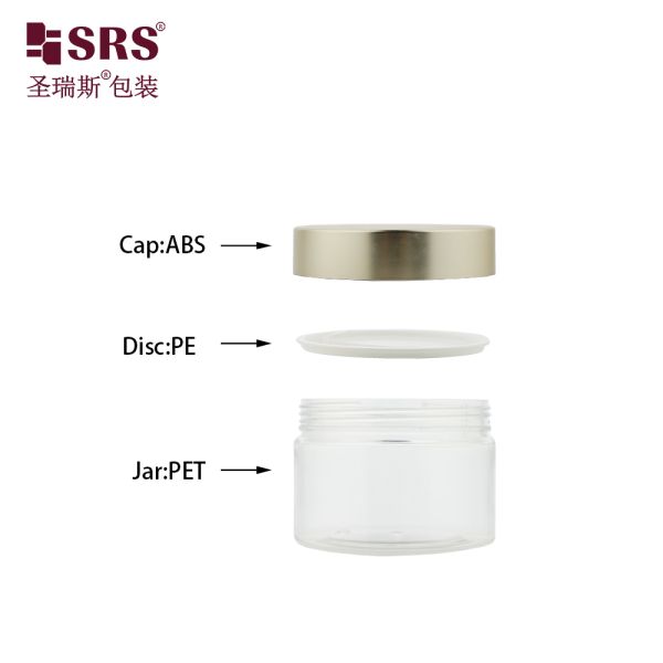 PET008 200g 250g 300g Plastic Inject-Blow PET Jar With Screw Cap For Body Scrub Hair Masks Cream