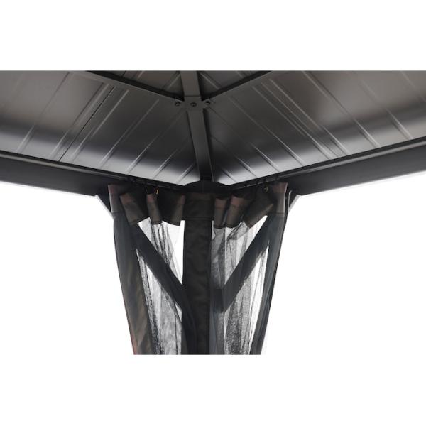 Polyester Fabric AJUNION 10x10ft Galvanized Steel Double Roof Gazebo Canopy with Zipper