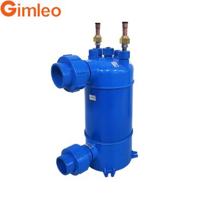 Screwed Titanium Tube PVC Shell Heat Exchanger For Aquarium Chiller Evaporator MHTA1
