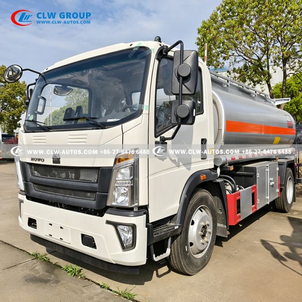 HOWO 10,000L Mobile Refueling Truck Aluminum Alloy Fuel Tanker Truck With Flow Meter