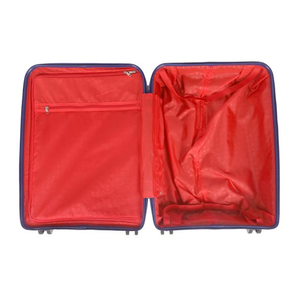 Blue Polypropylene Aluminum trolley 3 Pcs Luggage Sets