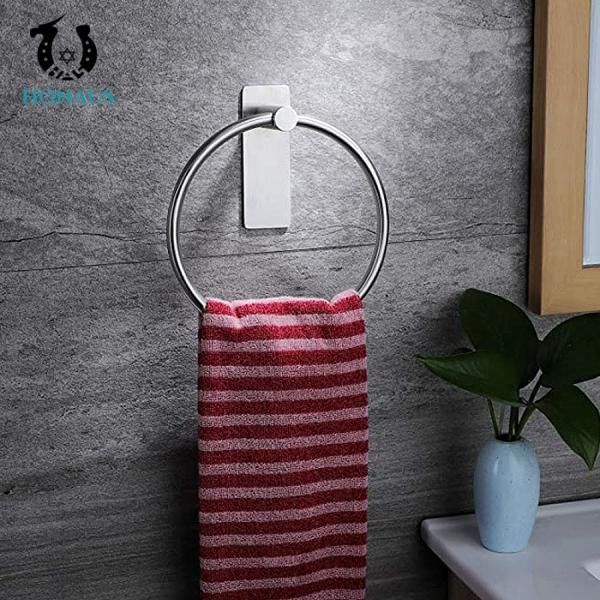 Brushed Bathroom Kitchen Accessories Wall Hanging Towel Ring Max 20KG Capacity