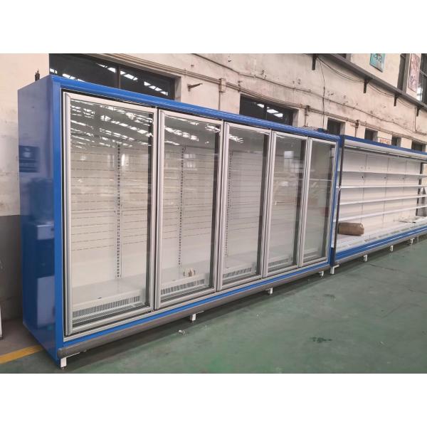 автомобиль замораживателя двери 2200mm высокий R449a удаленный Multideck чистосердечный стеклянный размораживает