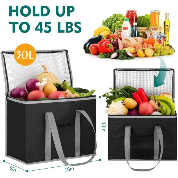 Custom Logo Insulated Tote Food Delivery Bag Customized Logo Solid Color Pattern Type