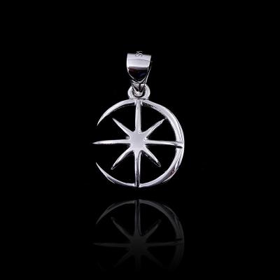 O pendente da prata do chapeamento do ródio encanta a forma octogonal mágica da estrela para a senhora