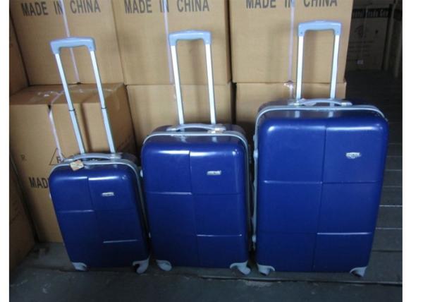 Hard Case ABS PC Silver Aluminum Trolley Luggage 20 / 24 / 28 Inch Waterproof