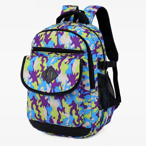 Nylon couple students zipper backpack casual polyester printed breathable wear-resistant soft handle backpack