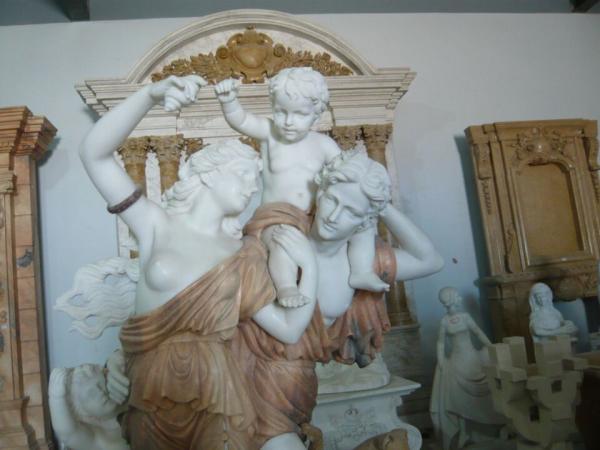 Family marble sculptures for garden or home