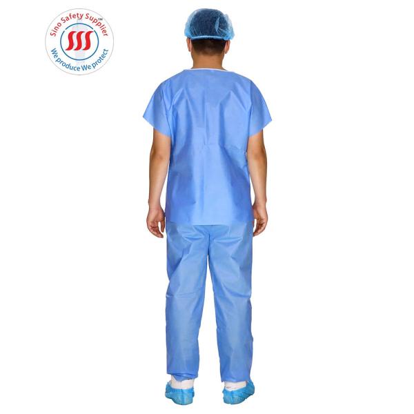 One Time Use SMS Hospital Surgical Scrubs Fluid Resistant Disposable Scrubs Suit