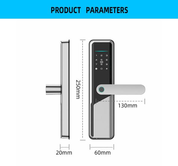 6V Wireless Door Lock Intelligent Wifi Deadbolt Door Lock For Home