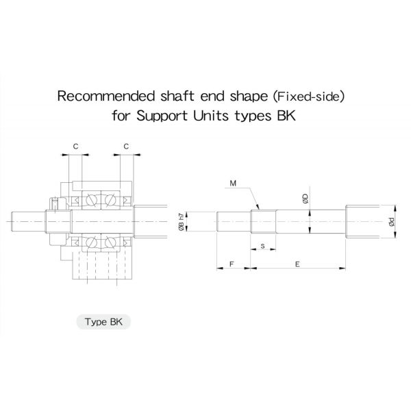 Black Oxide Ball Screw Support BK25 BF25 Ball Screw Supports Bearing Blocks