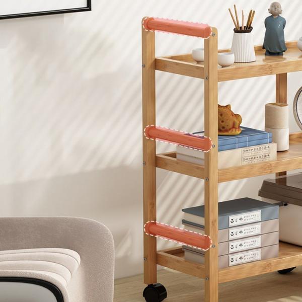 3 Layer Storage Rack Shelf Corner Table Side Rolling Trolley Cart for Living Room Furniture in Restaurant and Coffee