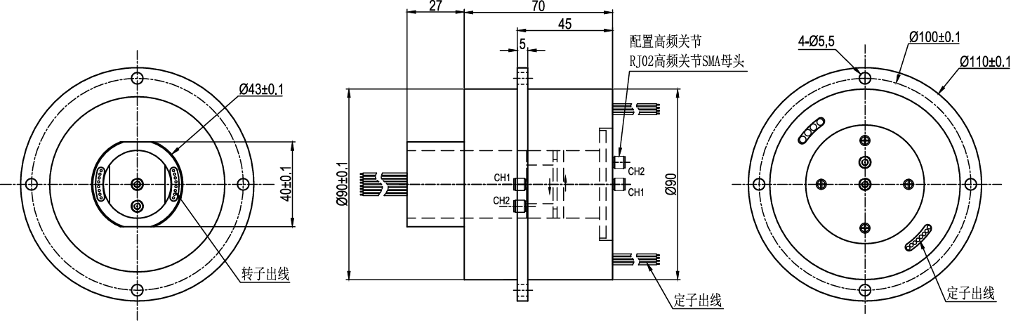 2GHz Frequency Coaxial Rotary Joint with GJB150.16A Military Standard and IP65 Protection