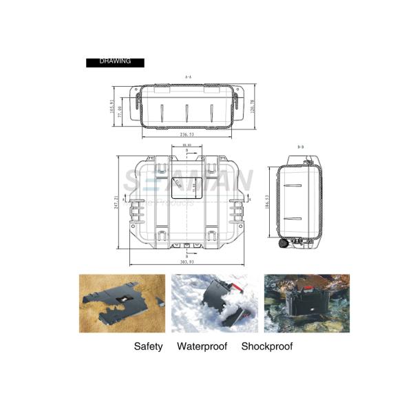 Shockproof Waterproof Hard Case With Foam Insert IP67 For Outdoor Activity