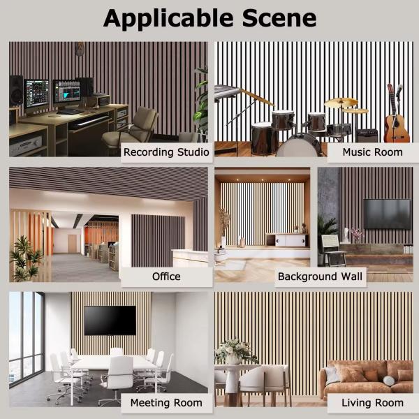 Living Room Acoustic Wood Slat Wall Panels With Foam For Interior Wall Decor