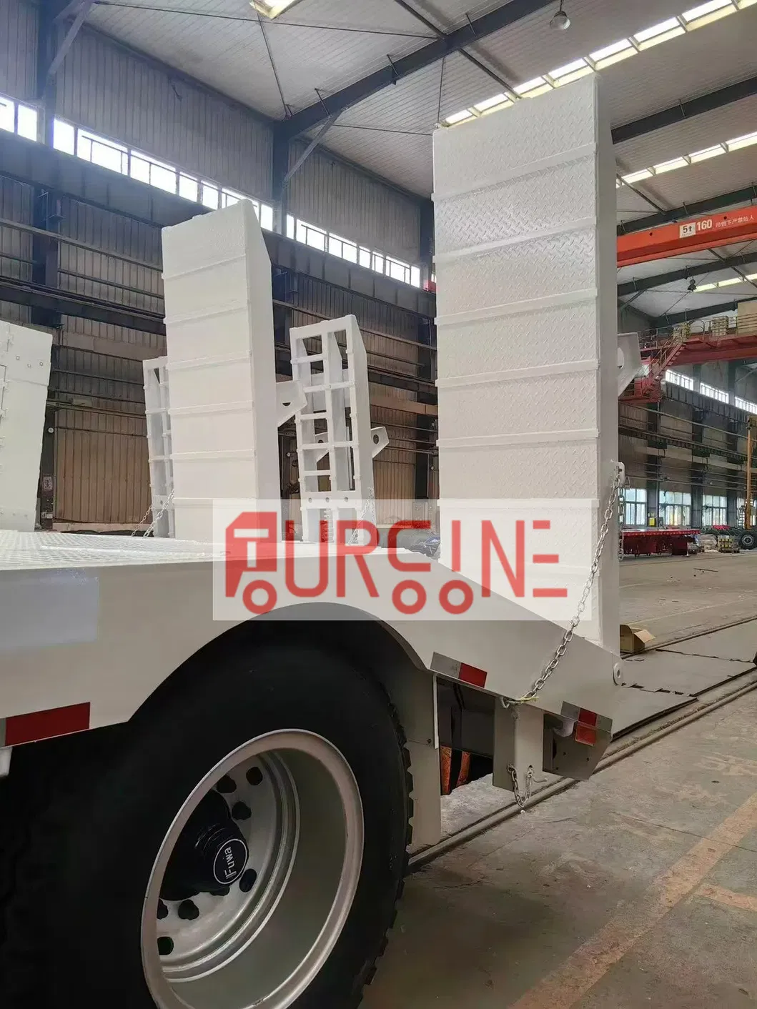 2 Axle 50 Ton Folding Gooseneck Low Bed Semi Trailer for Heavy Equipment Transport