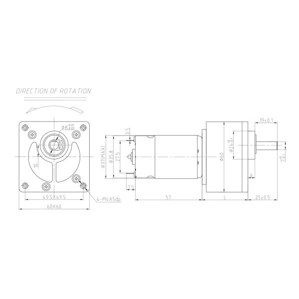 RS555 DC 12 Volt Electric Motors With Gear Reduction 10Rpm 20Rpm