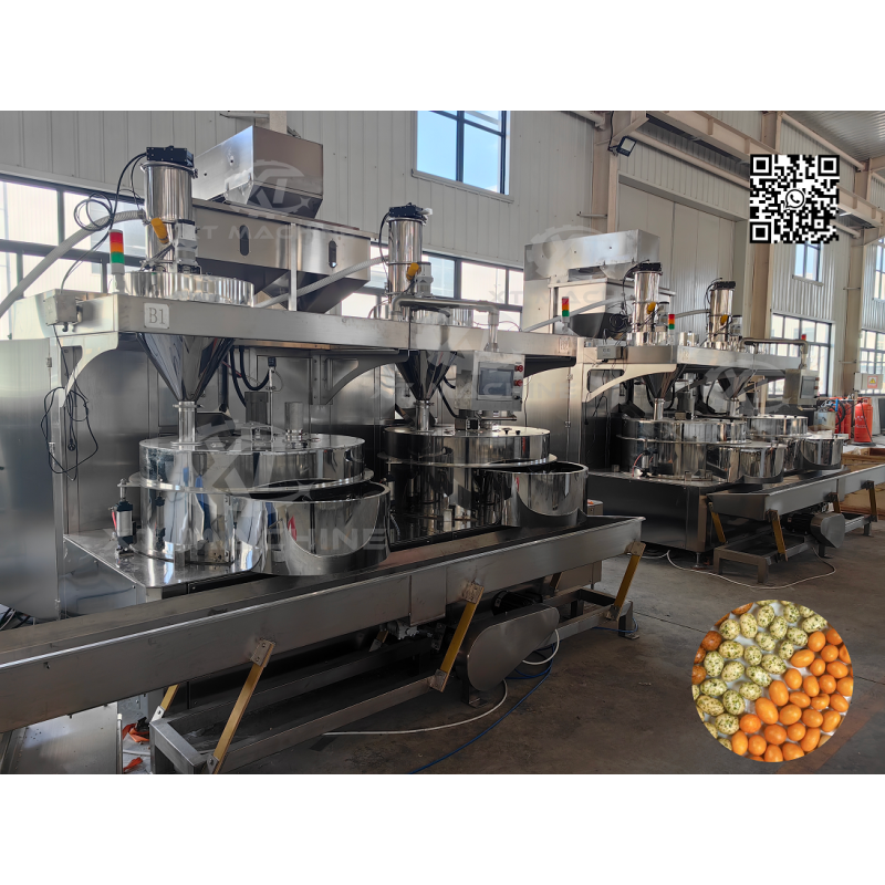 Professional Stainless Steel Automatic Peanut Coating Machine with 200-250kg/h Capacity and Single Pan Design
