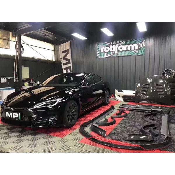 Venta del kit de cuerpo de fibra de carbono del modelo S para el modelo S Wide Bodyki de fibra de carbono delantera de la pala trasera del difusor Spoiler