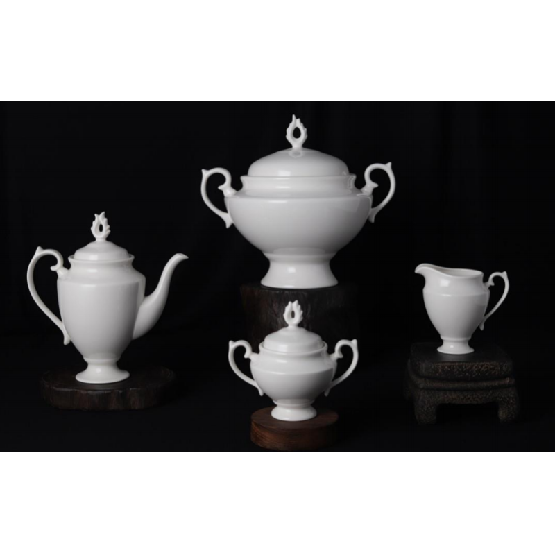 new bone china - tea set /tea pot/sugar pot/creamer/tureen white glaze for daily used ceramics