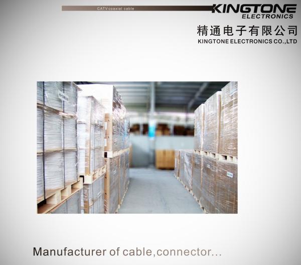 RG11 CATV Coaxial Cable with Messenger Copper Clad Steel Conductor PE Jacket