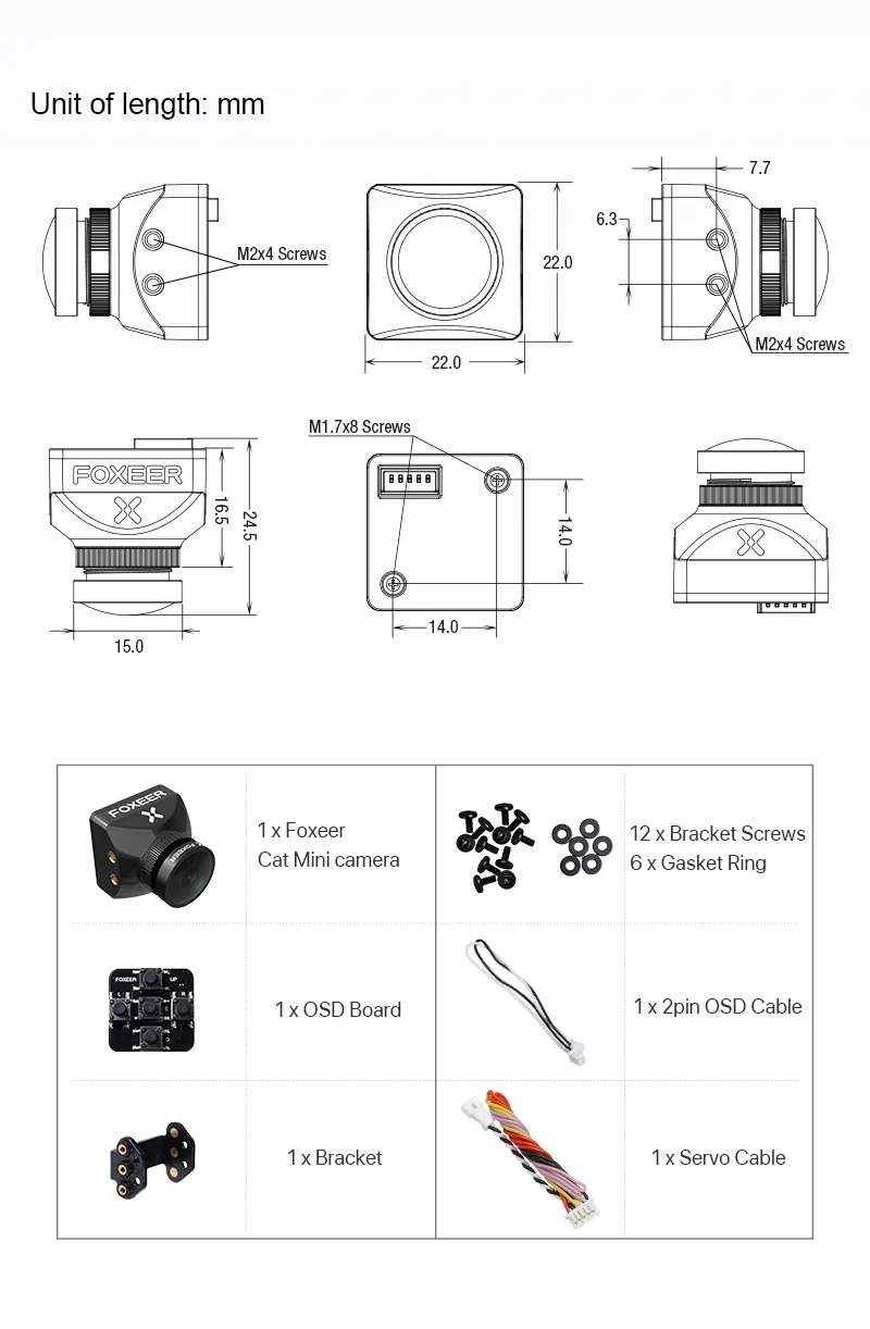 Foxeer 3 Mini Low Latency Noise 1200TVL 0.00001Lux FPV Night Camera 2.1mm PAL NTSC 4:3 16:9 For RC Racing Drone