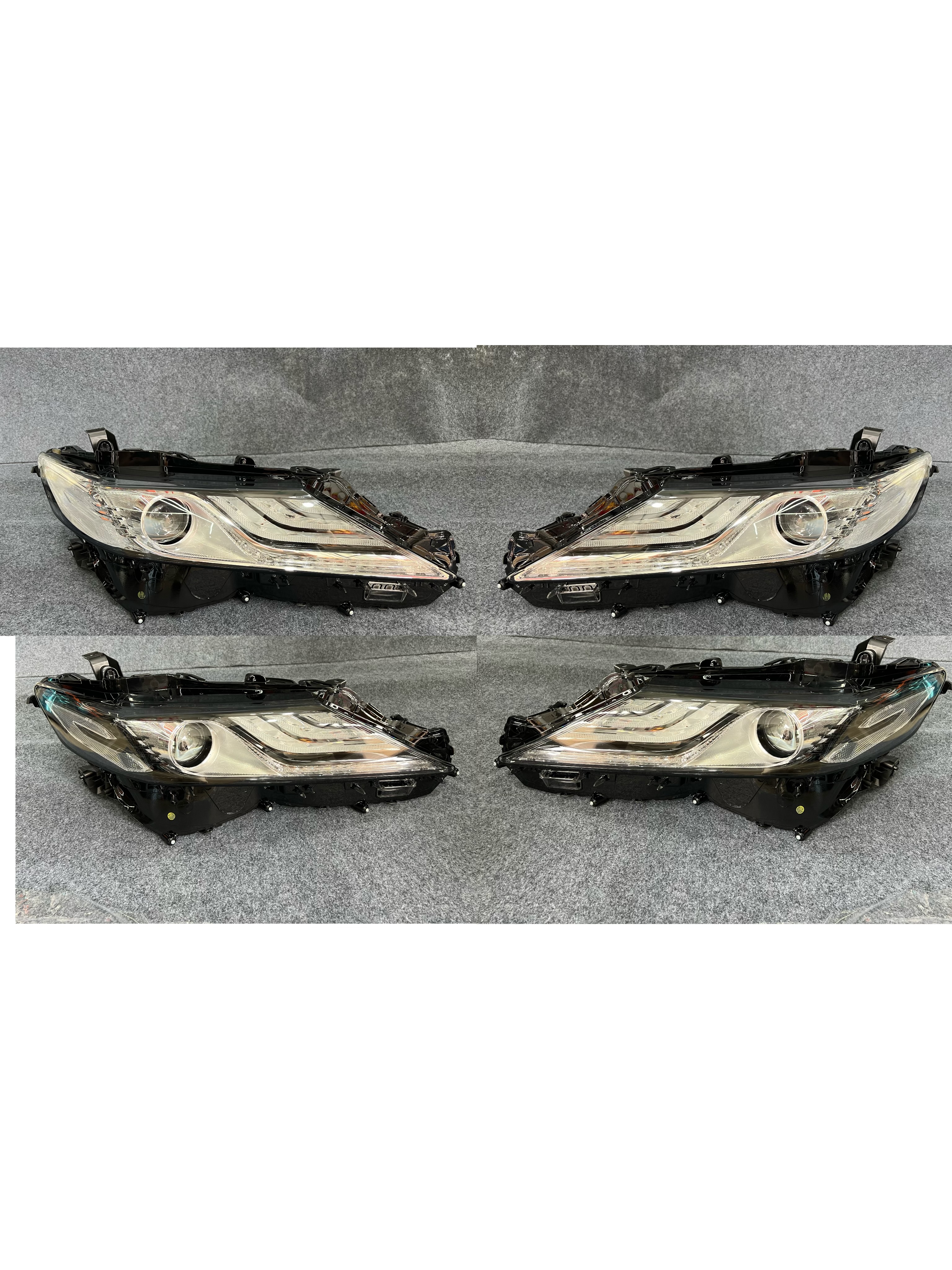 Genuine Used 8th Gen Toyota Camry Headlight Assembly Set of 2 (Driver + Passenger Side) – Available in LED Projector / Standard LED Spec